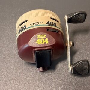 Zebco 404 Spincast Fishing Reel Unisex OS Maroon Good Vintage Made in USA